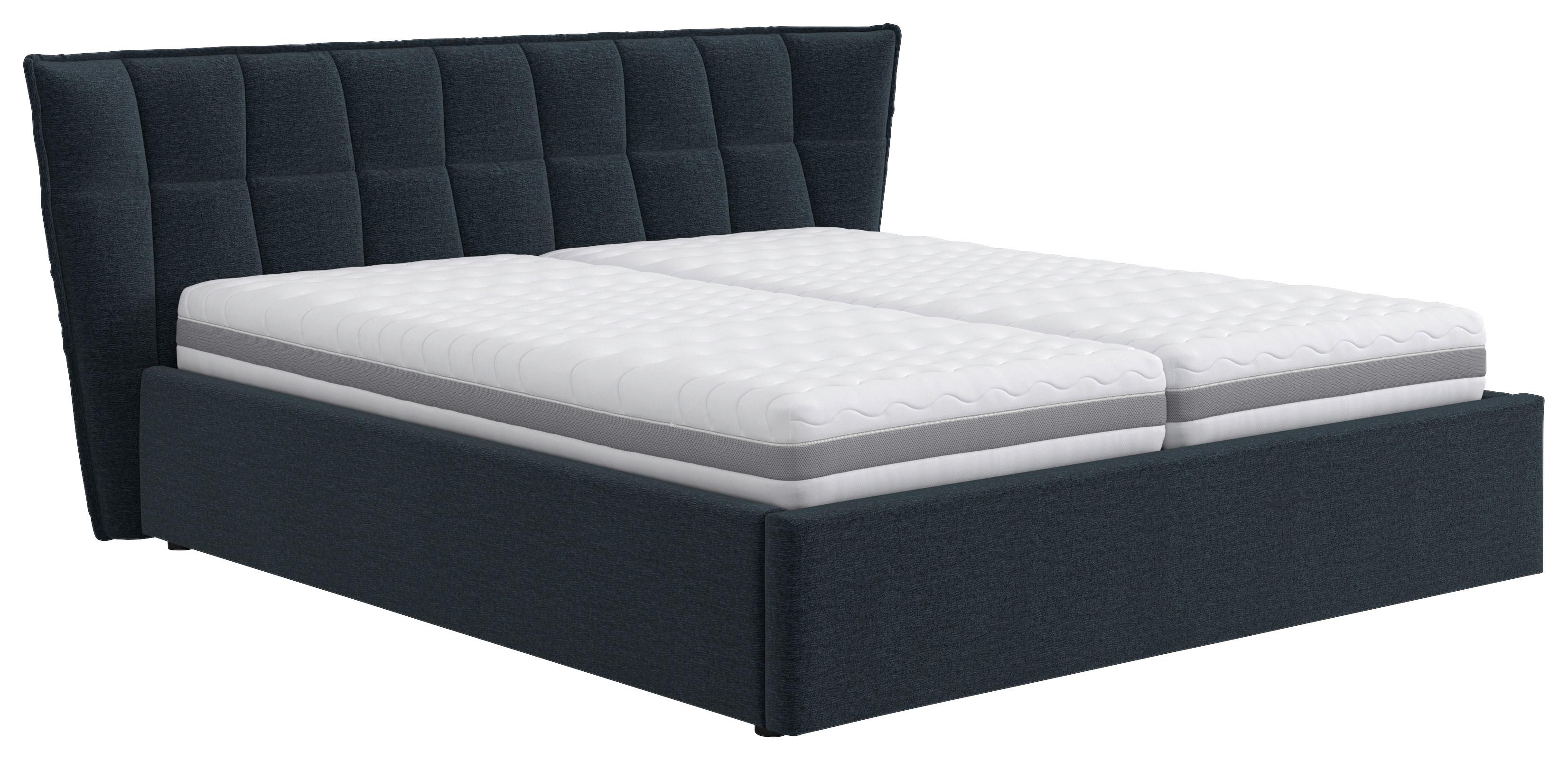 Kárpitozott Ágy Marsala 160/200 Cm - sötétkék/antracit, Modern, faalapú anyag/textil (160/200cm)