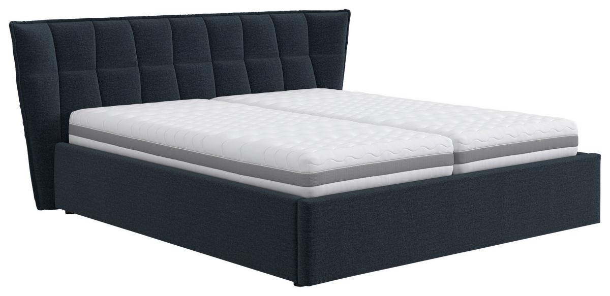 Kárpitozott Ágy Marsala 160/200 Cm - sötétkék/antracit, Modern, faalapú anyag/textil (160/200cm)