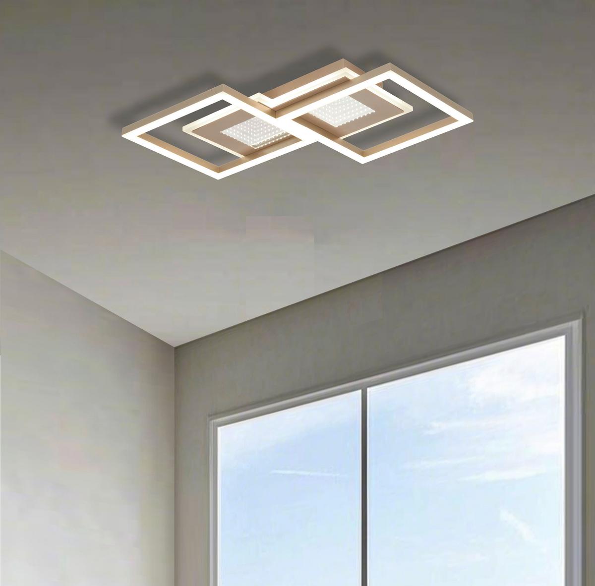 Led Mennyezeti Lámpa Mika - cappuccino/fehér, Modern, műanyag/fém (55/31/5,5cm) - Luca Bessoni
