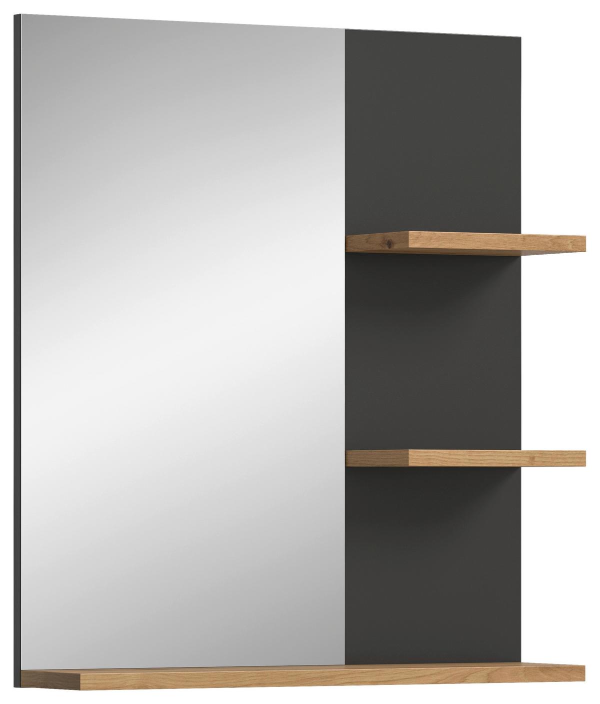 Spiegel Canu Eiche Artisan Dekor Dunkelgrau - Dunkelgrau/Eiche Artisan, MODERN, Glas/Holzwerkstoff (63/73/16cm) - MID.YOU