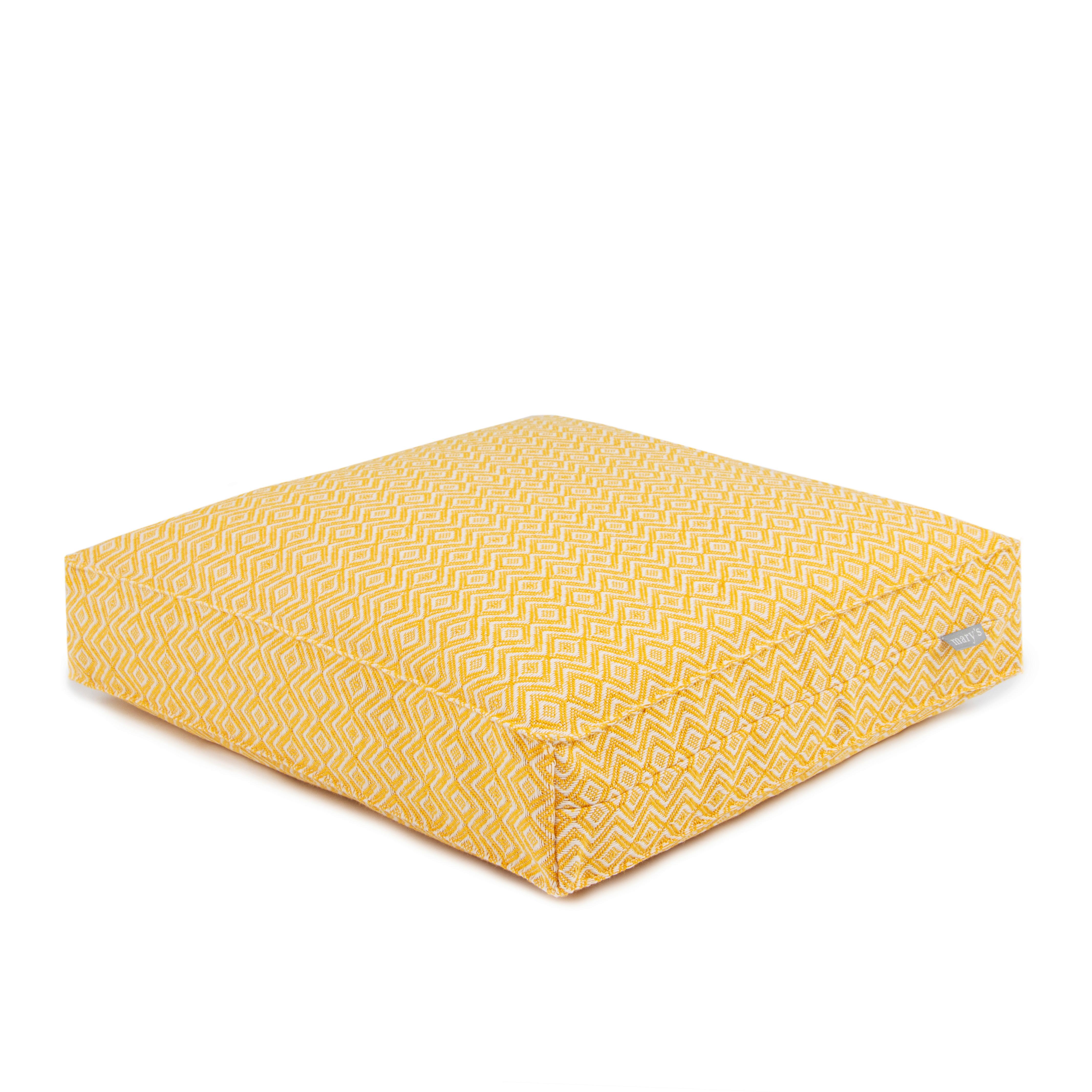 HRUBÝ SEDÁK DOBBY - žltá, textil (40/40/8cm)