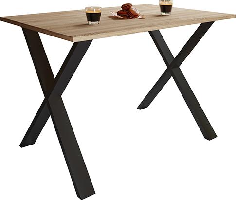 Jedálenský stôl dub sonoma/ čierna, š: 140x80cm - čierna/dub sonoma, Basics, kompozitné drevo (140/80/76cm) - MID.YOU