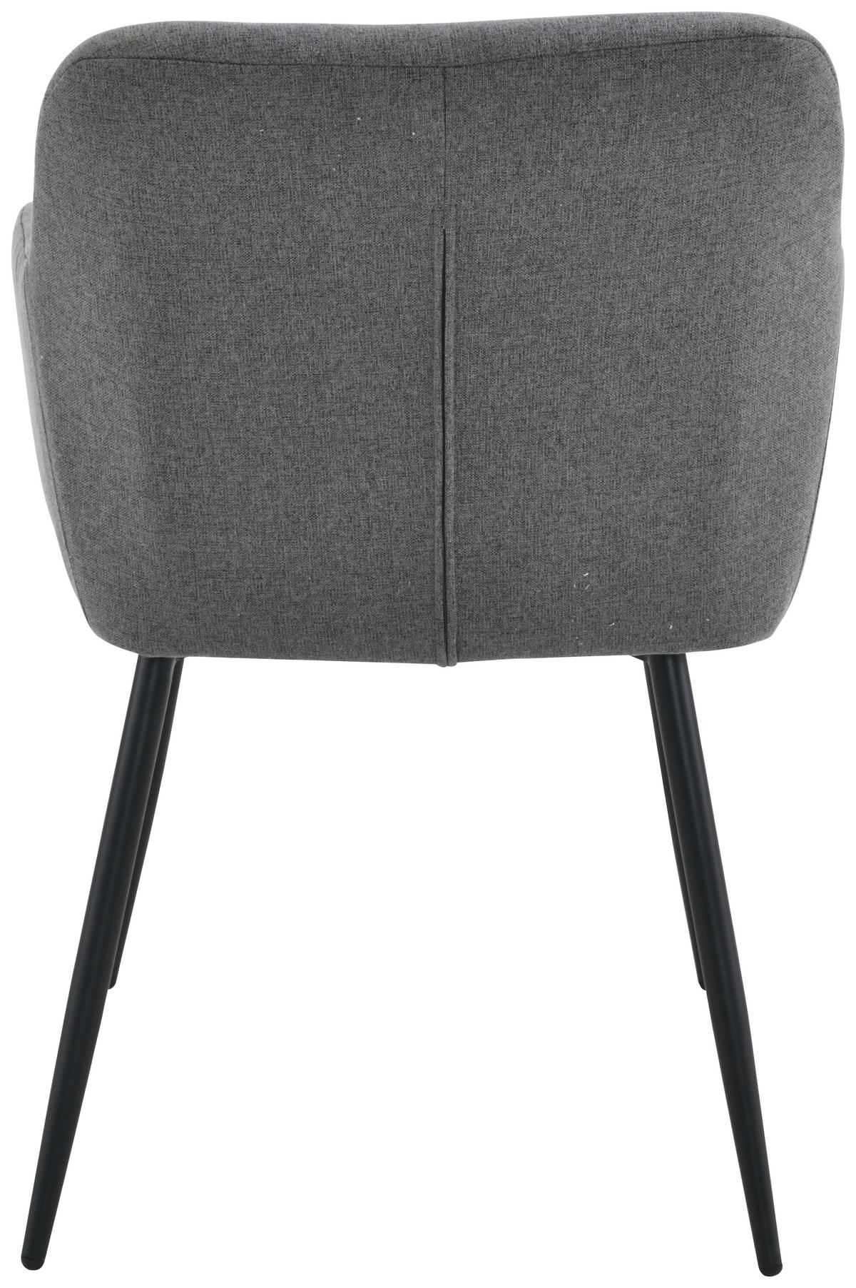 Armlehnstuhl Alessandro Webstoff Dunkelgrau Gepolstert - Dunkelgrau/Schwarz, MODERN, Holz/Textil (54/86/60cm) - Ondega
