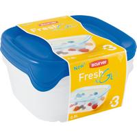 Ételtároló Készlet Fresh&go - kék/átlátszó, műanyag (15.5/11/15.5cm)
