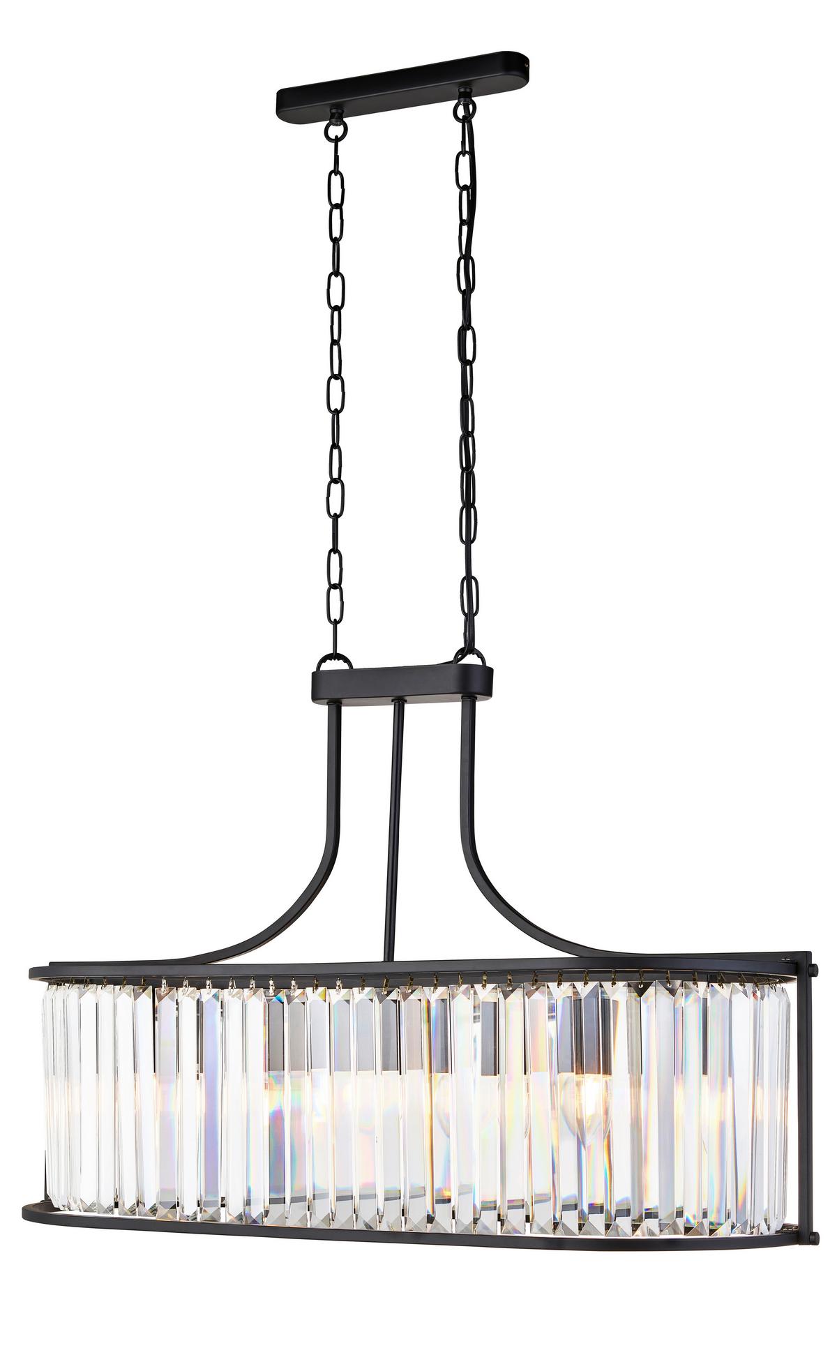 Kristall-Hängeleuchte Victoria 8095-5bk - Schwarz, Design, Glas/Metall (78/150/30cm)