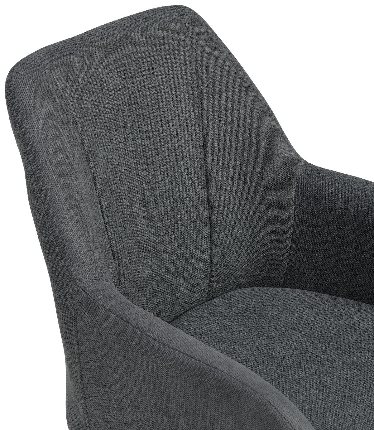 Armlehnstuhl Adelina Grau/Schwarz Gepolstert - Schwarz/Grau, LIFESTYLE, Textil/Metall (56/87/60cm) - MID.YOU