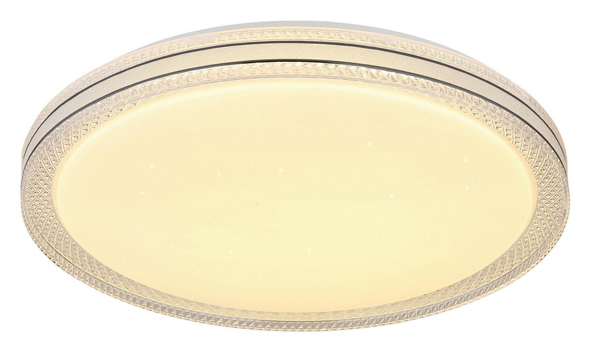 Led-deckenleuchte 41263-24 - Klar/Opal, KONVENTIONELL, Kunststoff/Metall (49/7cm) - Globo