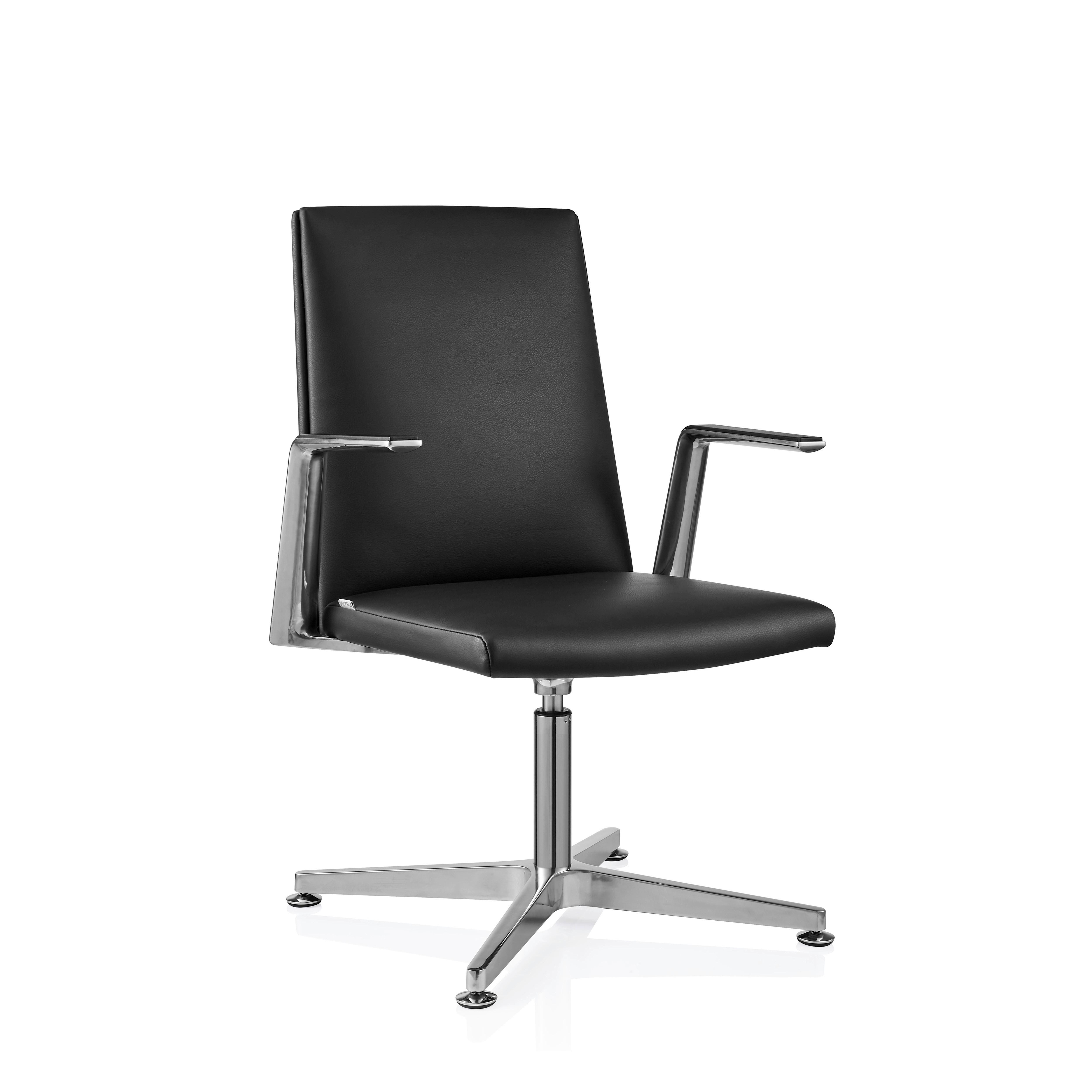 BESUCHERSTUHL Ambassado Schwarz B: 65cm - Silberfarben/Schwarz, MODERN, Kunststoff/Metall (65/93/62cm) - MID.YOU