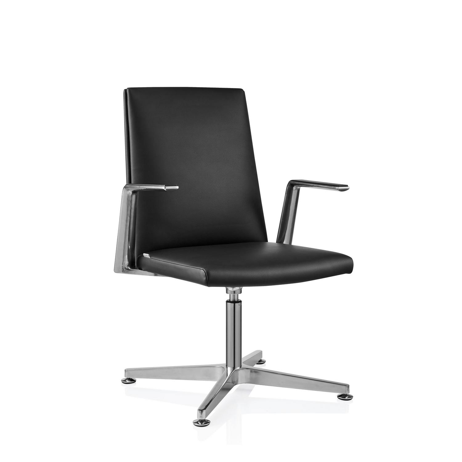 Besucherstuhl Ambassado Schwarz B: 65cm