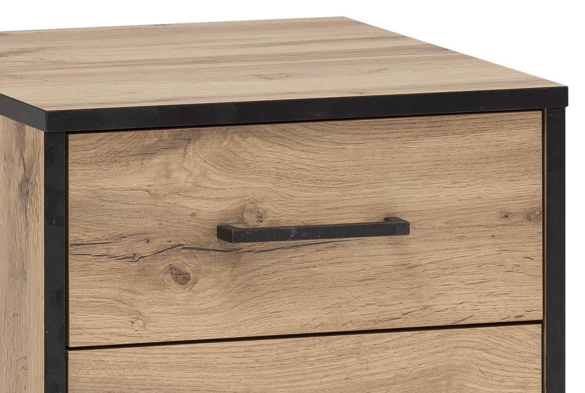 Rollcontainer Eiche Dekor Serie 2000 BxHxT 40,1x57x50 cm - Eichefarben, KONVENTIONELL, Holzwerkstoff/Kunststoff (40,1/57/50cm) - MID.YOU