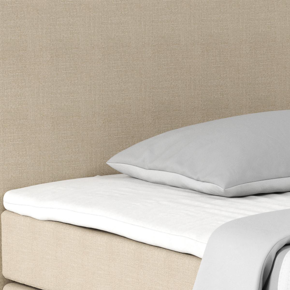 Postel Boxspring NERO PL: 140/200 cm, béžová - krémová/barvy chromu, Konvenční, kov/textil (140/200cm)
