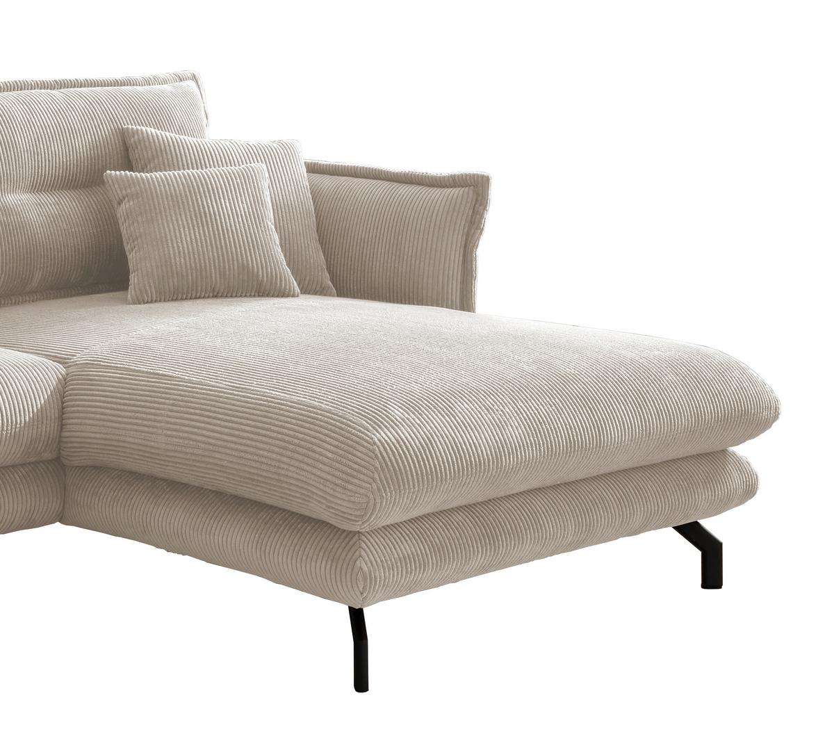 Ecksofa Lava Beige S: 255/180 Cm - Beige/Schwarz, MODERN, Textil (255/180cm) - Livetastic