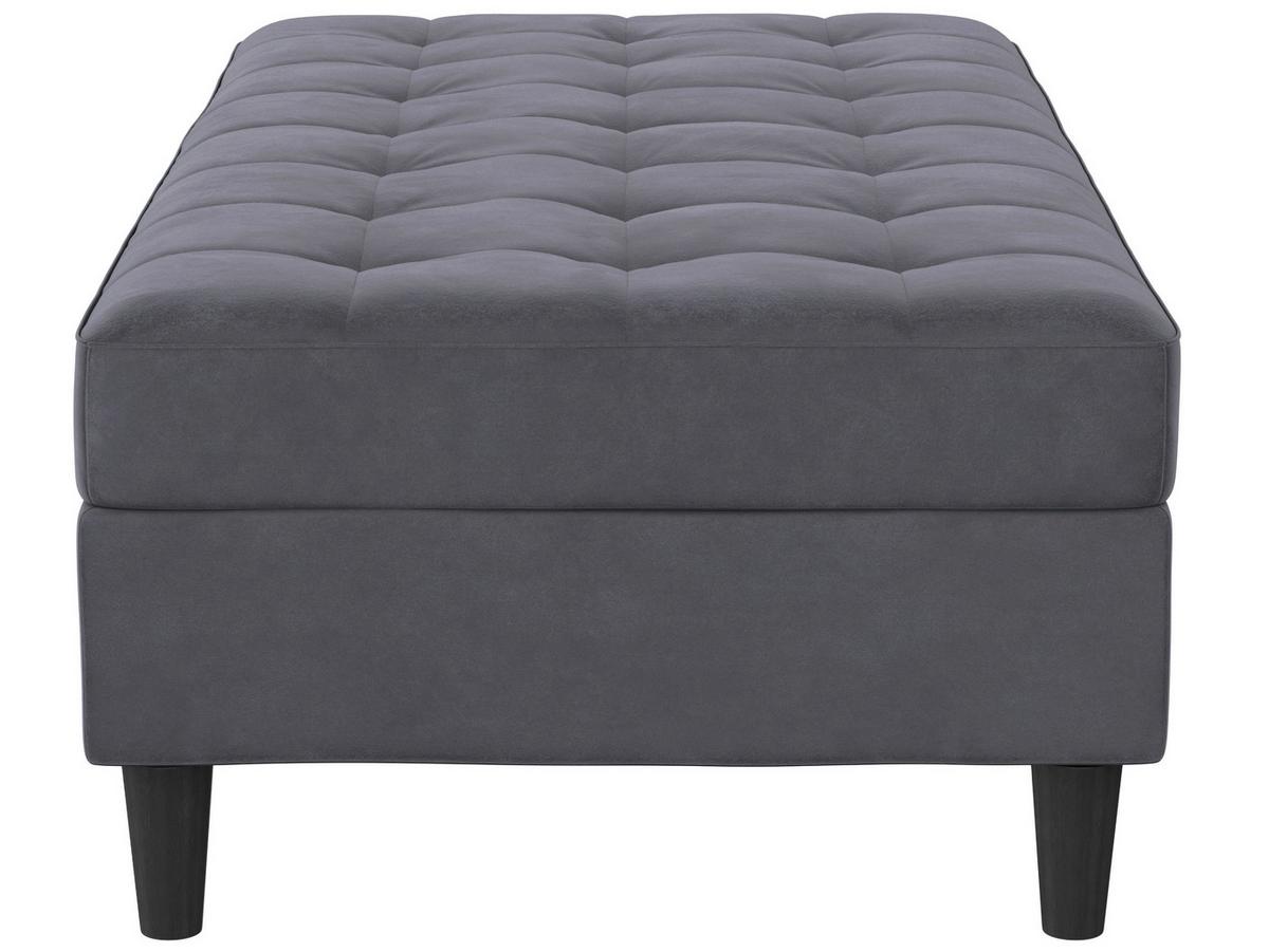 Hocker Palermo Dunkelgrau, mit Stauraum - Dunkelgrau/Schwarz, Basics, Textil (130/43/69cm) - Livetastic