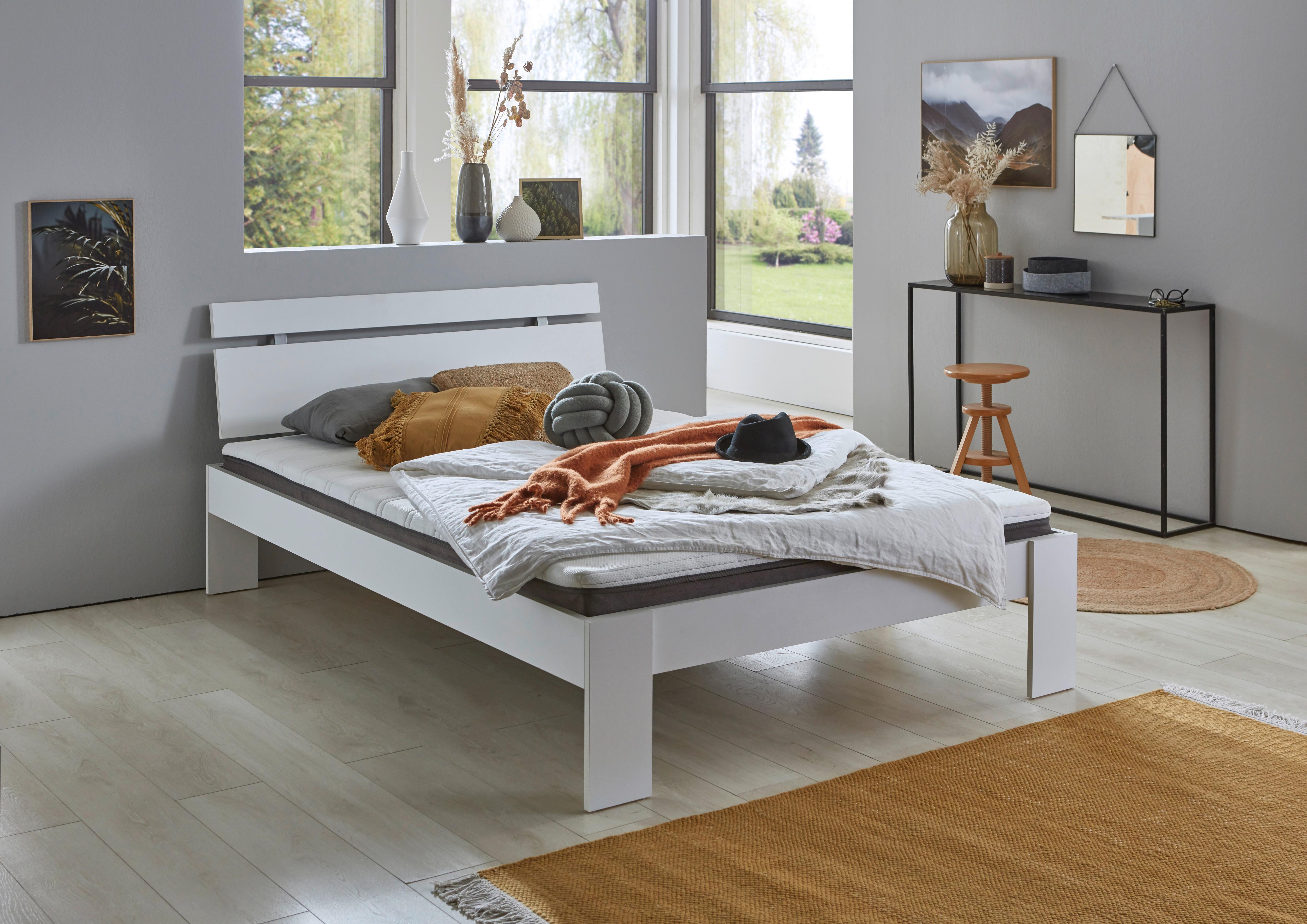 Futonbett 140x200 cm Lian, Weiß - Weiß, Basics, Holzwerkstoff (144,6/77,1/208,1cm) - MID.YOU