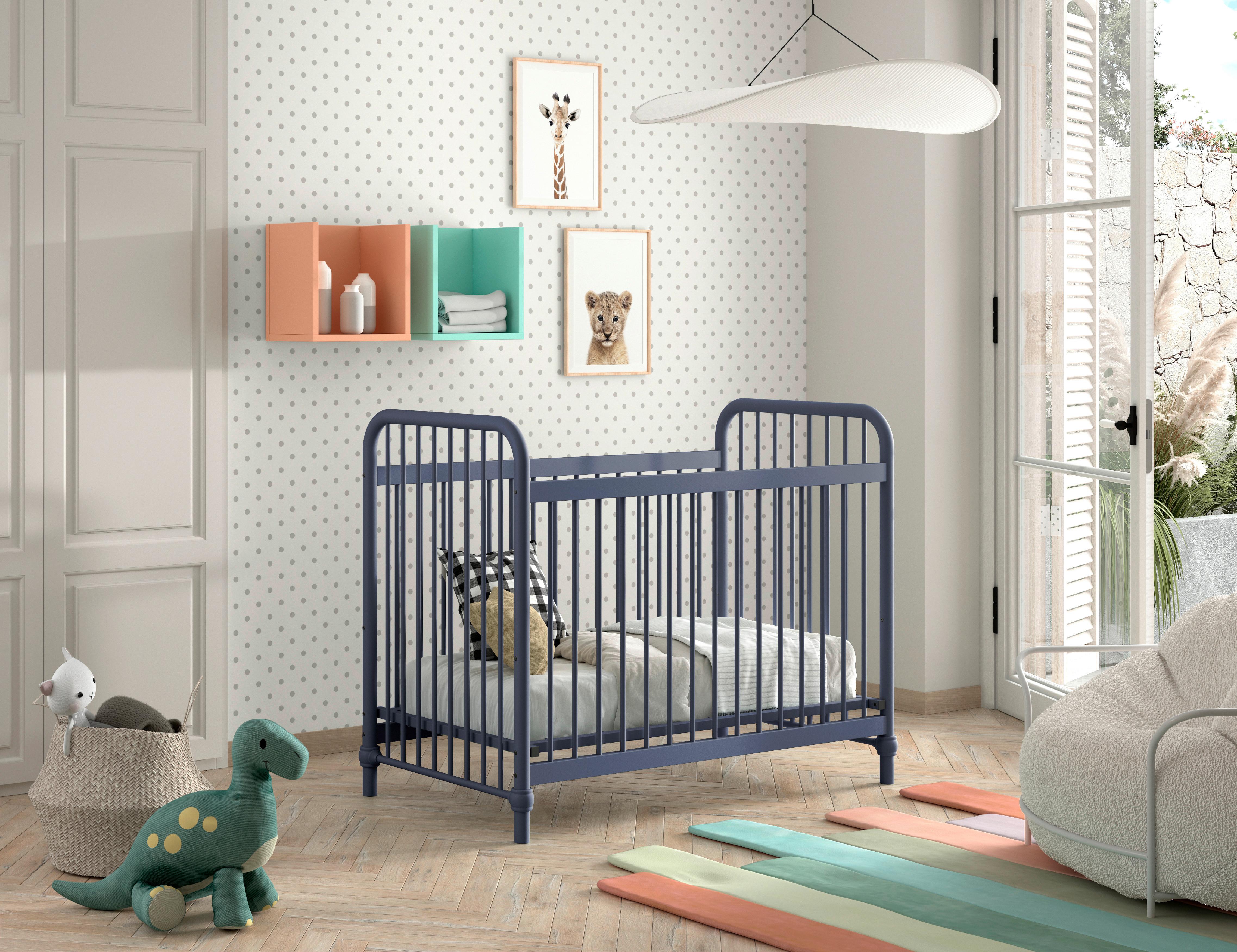 Gitterbett Bronxx 60x120 Cm Blau Inkl. Rost Und Gitter