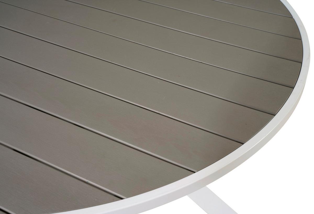 Gartentisch Parma - Weiß/Grau, KONVENTIONELL, Kunststoff/Metall (140/140/73cm) - Gardenson