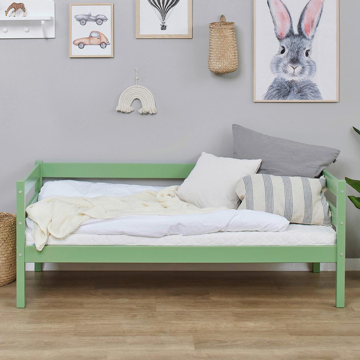 Kinder-/juniorbett Grün, Lf: 70x160 Cm - Kieferfarben/Grün, MODERN, Holz (70/160cm) - MID.YOU