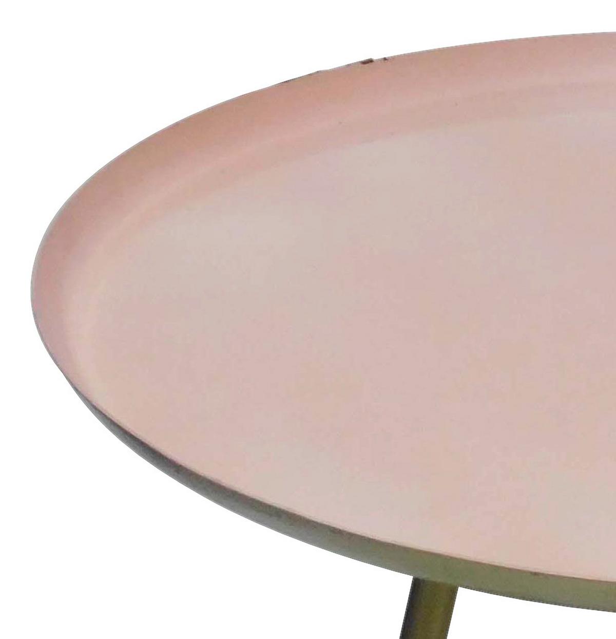 Beistelltisch Rund Im Vintage-Style, Gold/rosa - Goldfarben/Rosa, Basics, Metall (45/61cm)