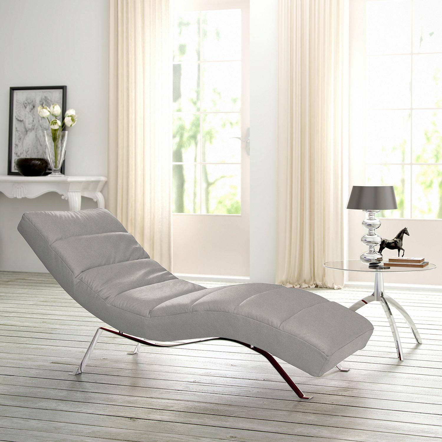 Relaxliege Swing Silver Grau B: 65 cm - Silberfarben/Grau, Design, Textil (65/65-95/171cm) - Livetastic