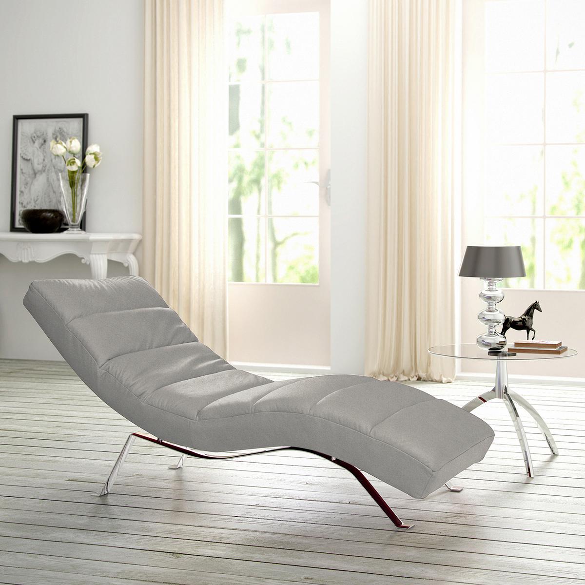 Relaxliege Swing Silver Grau B: 65 cm - Silberfarben/Grau, Design, Textil (65/65-95/171cm) - Livetastic