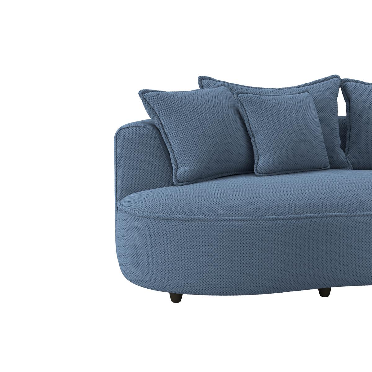 Ecksofa Levi - Schwarz/Dunkelblau, MODERN, Textil (287/168cm)