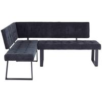 Eckbank Dunkelgrau Polyester Lavik 134x185 Cm - Dunkelgrau/Schwarz, MODERN, Textil/Metall (134/185cm) - MID.YOU