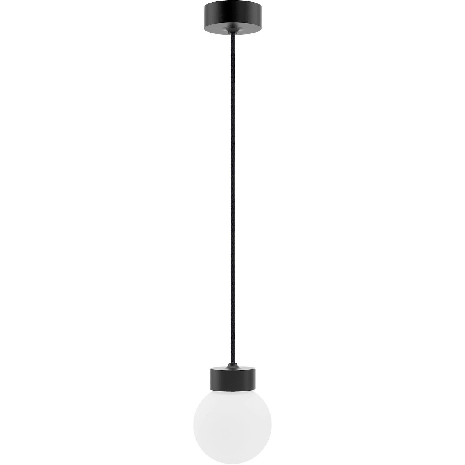HÄNGELEUCHTE 8570139 BARREL-ORB 1 - SCHWARZ - Schwarz, Basics, Glas/Holz (13,5/150cm)