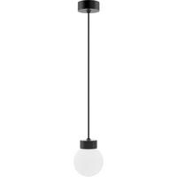 HÄNGELEUCHTE 8570139 BARREL-ORB 1 - SCHWARZ - Schwarz, Basics, Glas/Holz (13,5/150cm)