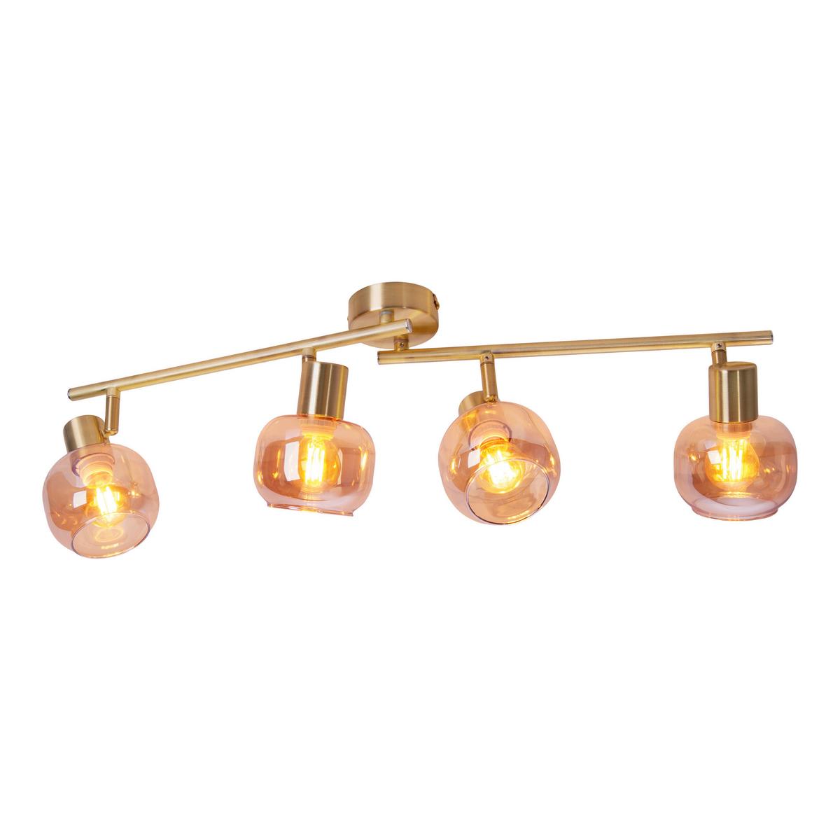 Deckenleuchte Libby - Messingfarben, Design, Glas/Metall (80/80/20cm) - Näve