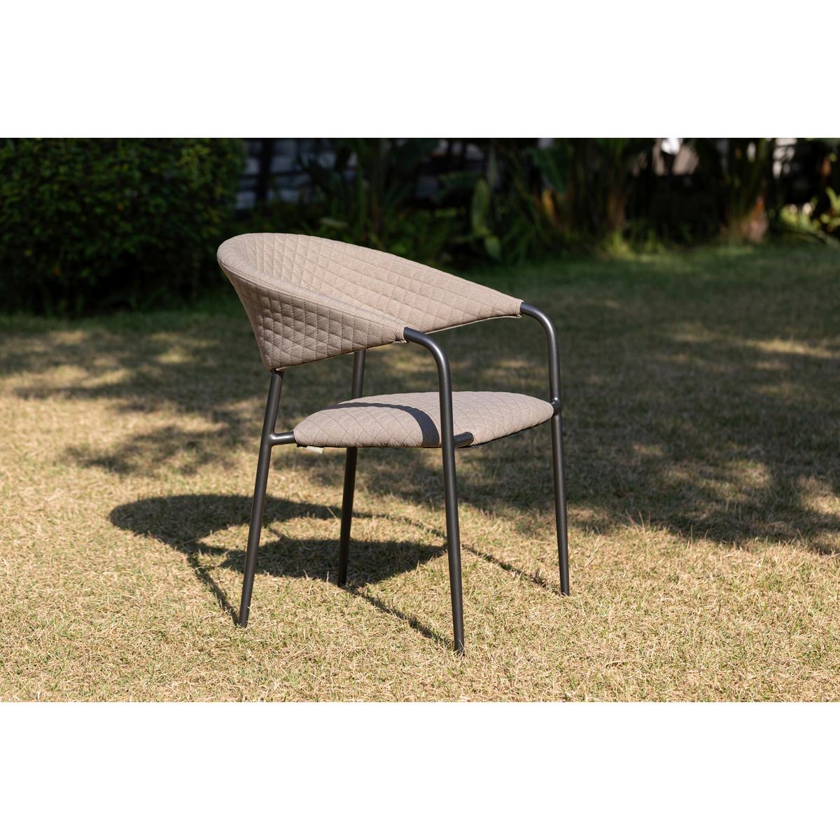 Stapelsessel Puro - Sandfarben/Anthrazit, MODERN, Textil/Metall (58/83/66cm) - Gardenson