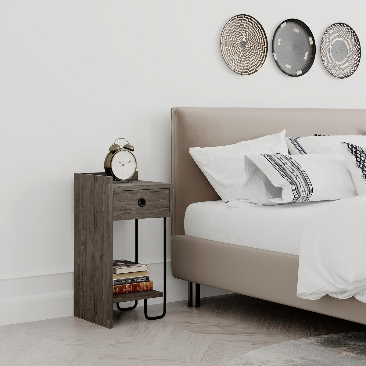 Kindernachtkästchen Sirius Dunkelbraun/Schwarz B: 32 cm - Dunkelbraun, Design, Holzwerkstoff (32/61/30cm) - Livetastic