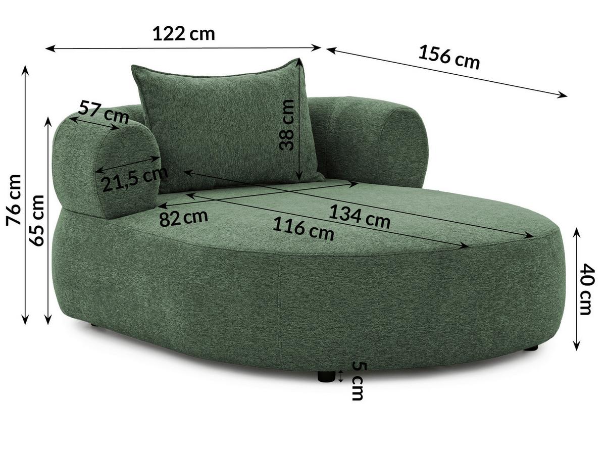 XXL-Sessel Ferro Grün B: 122 cm - Schwarz/Grün, Design, Textil (122/76/156cm) - Livetastic
