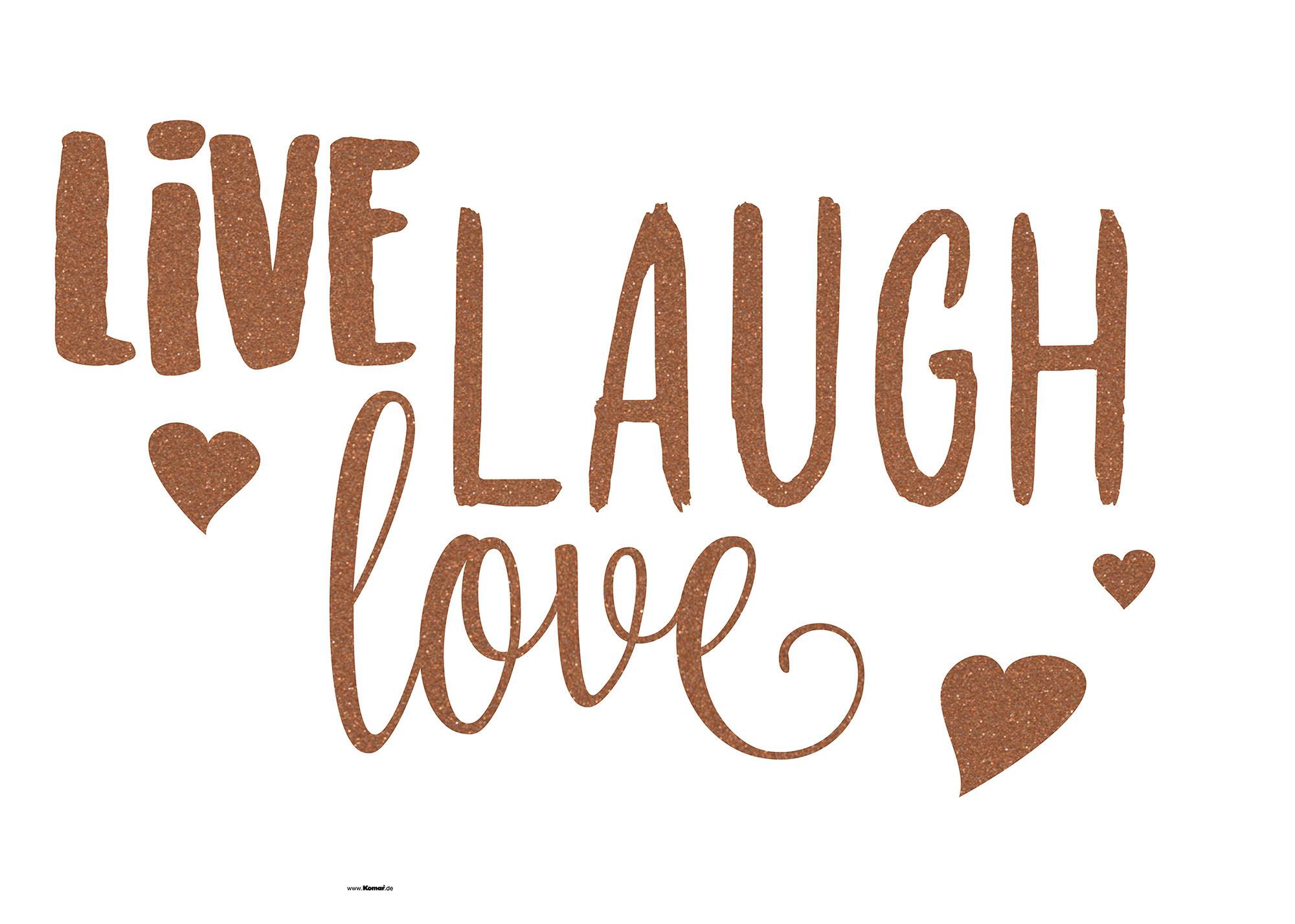 Wandtattoo Live Laugh Love - Multicolor, Basics, Kunststoff (50/70cm) - Komar