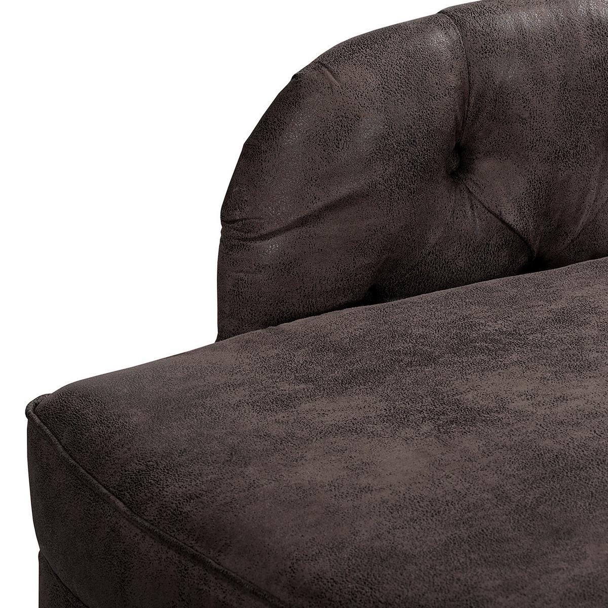 Récamiere Pako Schwarz B: 185cm - Schwarz/Braun, Design, Textil (185/93/75cm) - Livetastic