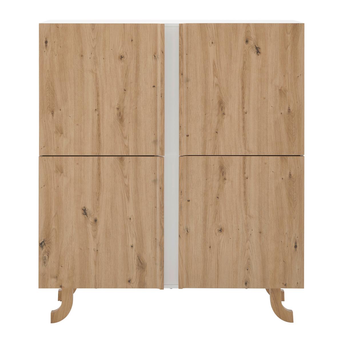 Komoda VIRA farby dubu/biela - biela/farba borovice, Modern, drevo (110/125/43cm) - Bessagi Home