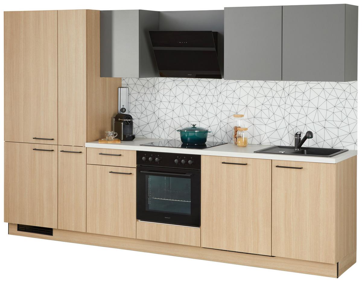 Küchenblock Plan/win - Eichefarben/Anthrazit, MODERN, Holzwerkstoff (310cm) - Express-Kuechen