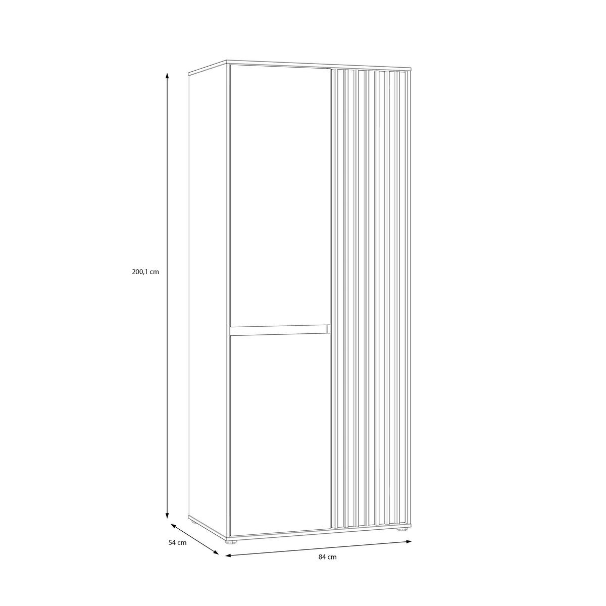 Comodă Înaltă Eliston - tölgyfa színű/homokszínű, Natur, műanyag/faalapú anyag (84/200,1/54cm) - Modern Living