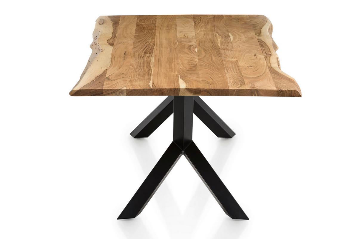 Esstisch Naturfarben/Schwarz B: 200 cm - Schwarz/Naturfarben, MODERN, Holz/Metall (200/100/76,5cm) - Livetastic
