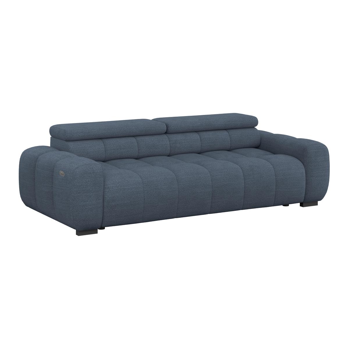 Bigsofa Bull Webstoff blau, B: 248 cm - Blau/Schwarz, Design, Textil (248/77-97/108cm) - Luca Bessoni