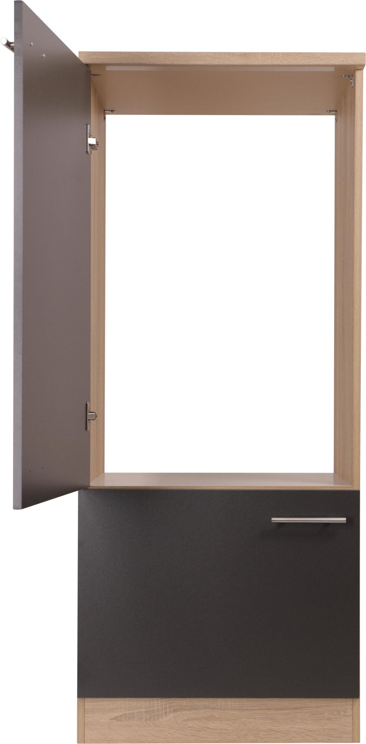 Geräteumbauschrank Merle Grau, Eiche Dekor B:60cm - Eichefarben/Grau, Basics, Holzwerkstoff (60/144,8/60cm) - Respekta
