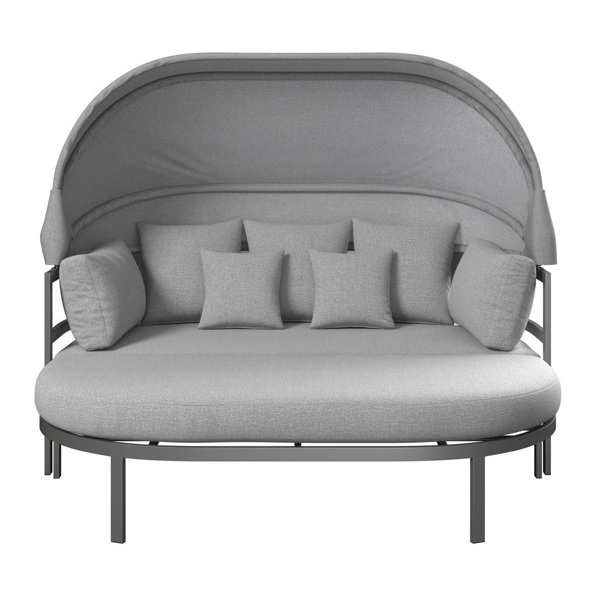 Sonneninsel Zadar - Dunkelgrau, MODERN, Textil/Metall (178/152/90cm) - Beldano