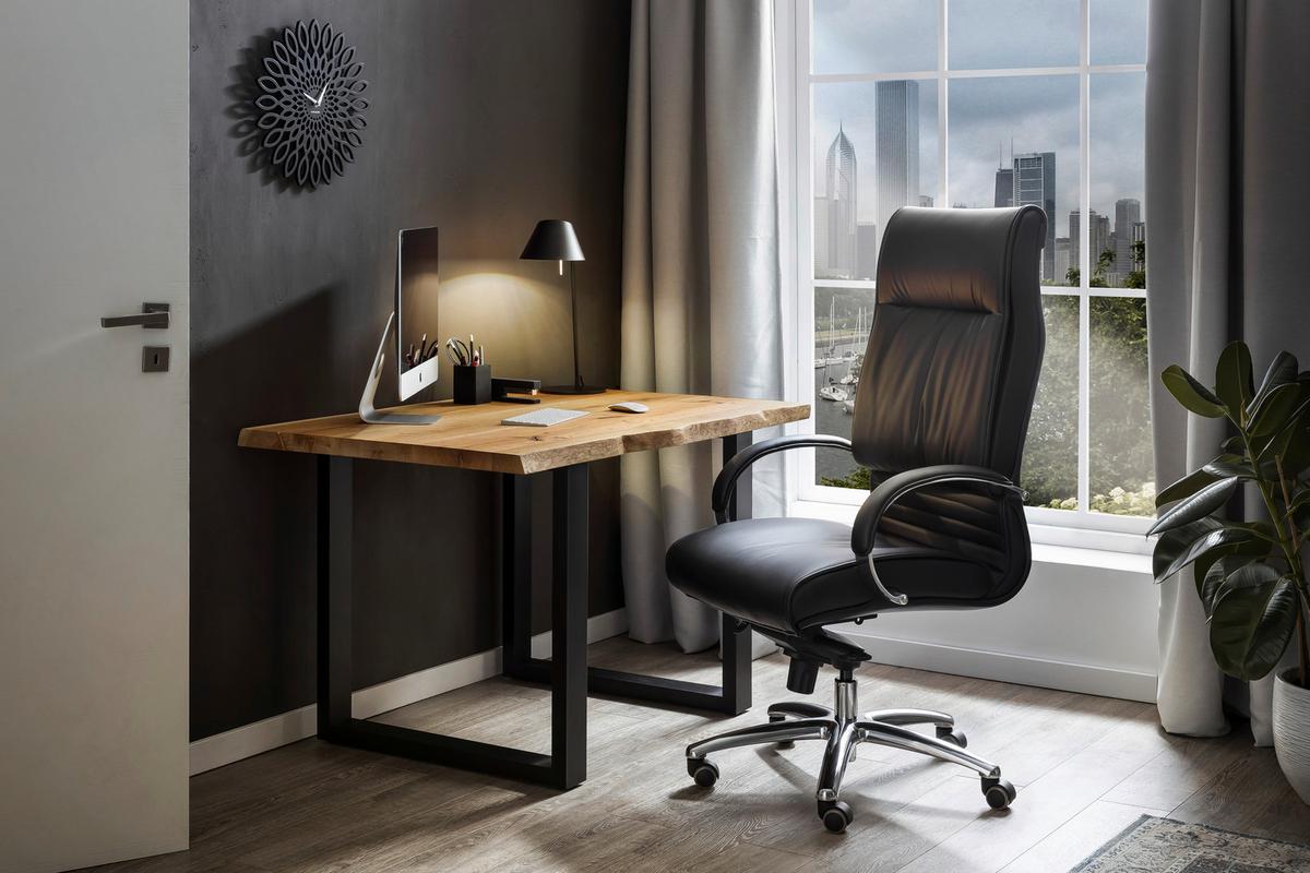 Esstisch Naturfarben/schwarz B: 220 Cm - Schwarz/Naturfarben, MODERN, Holz/Metall (220/100/75cm) - Livetastic