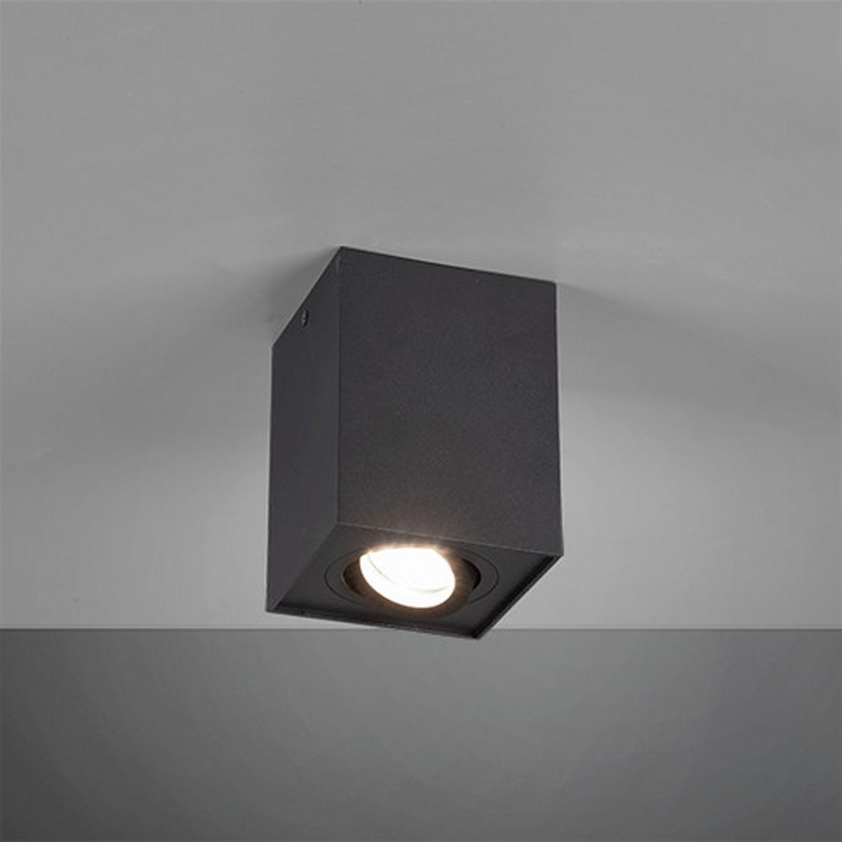 Aufbauleuchte Biscuit Eckig B: 9,6 Cm Schwarz Max. 35 W - Basics (9,6/12,5/9,6cm) - Trio Leuchten