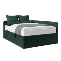 Kárpitozott Ágy Remi 140/200cm - rózsaszín/sötétzöld, Modern, textil/fa (140/200cm)