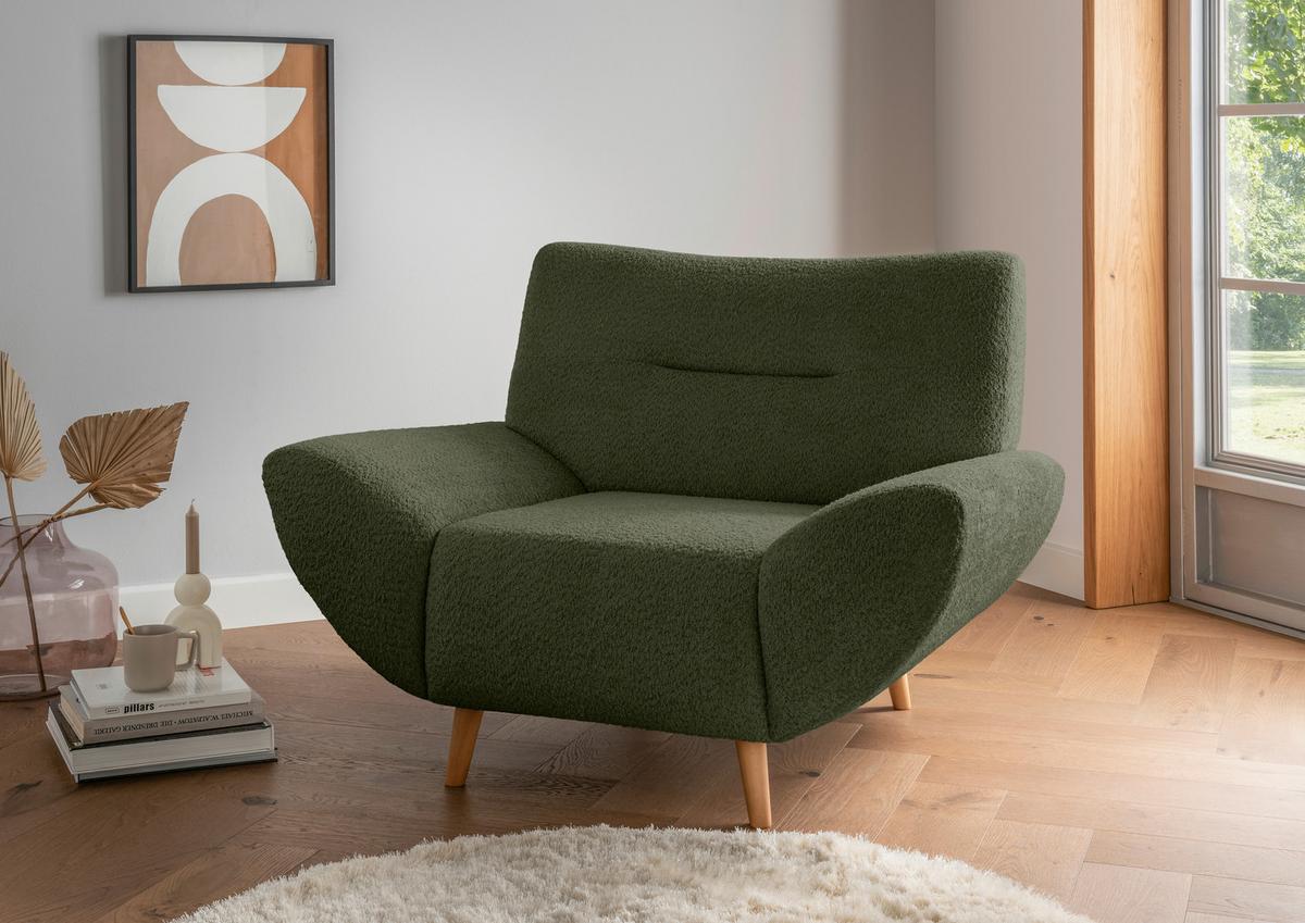 Sessel Drago, Waldgrün B: 111 Cm - Waldgrün/Wildeiche, KONVENTIONELL, Textil (111/81/90cm) - MID.YOU