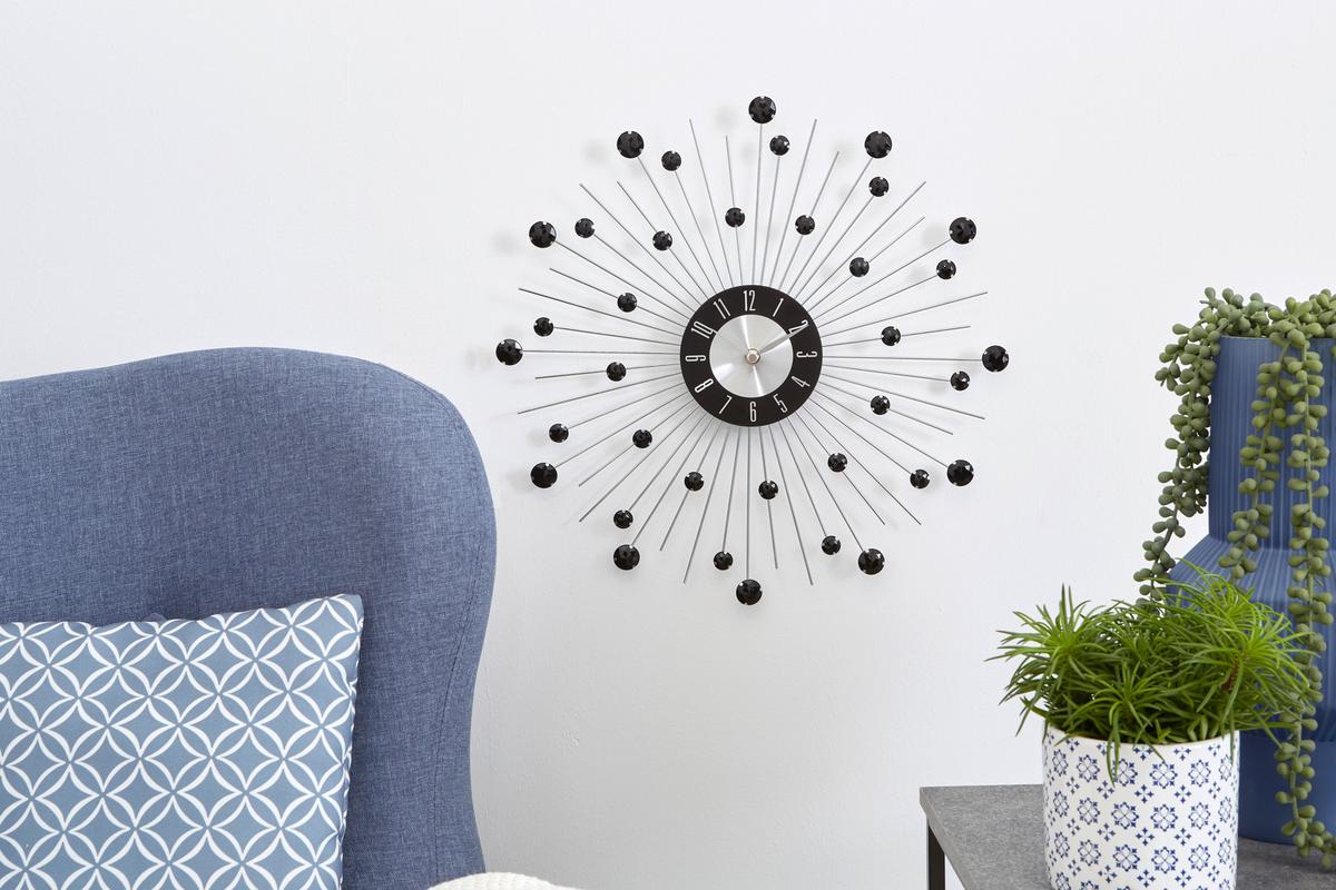 Falióra Diamond - fekete/ezüstszínű, Basics, fém (43cm) - Ondega