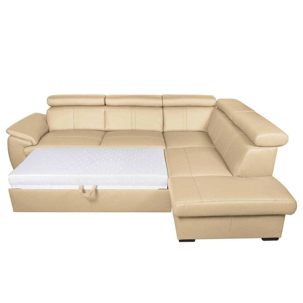 Ecksofa City Beige B: 265x211 Cm - Wengefarben/Beige, Design, Leder (265/211cm) - Livetastic
