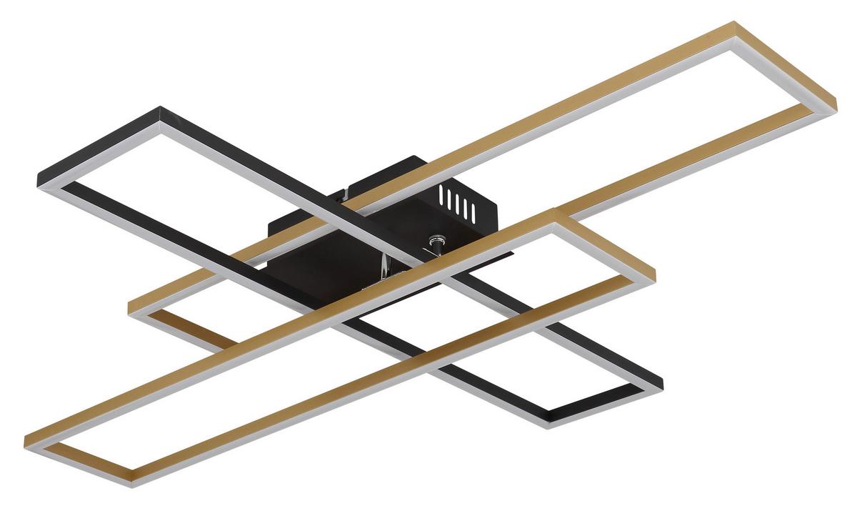 Led-deckenleuchte 67208-40g - Goldfarben/Opal, Design, Kunststoff/Metall (80/60/9.5cm) - Globo