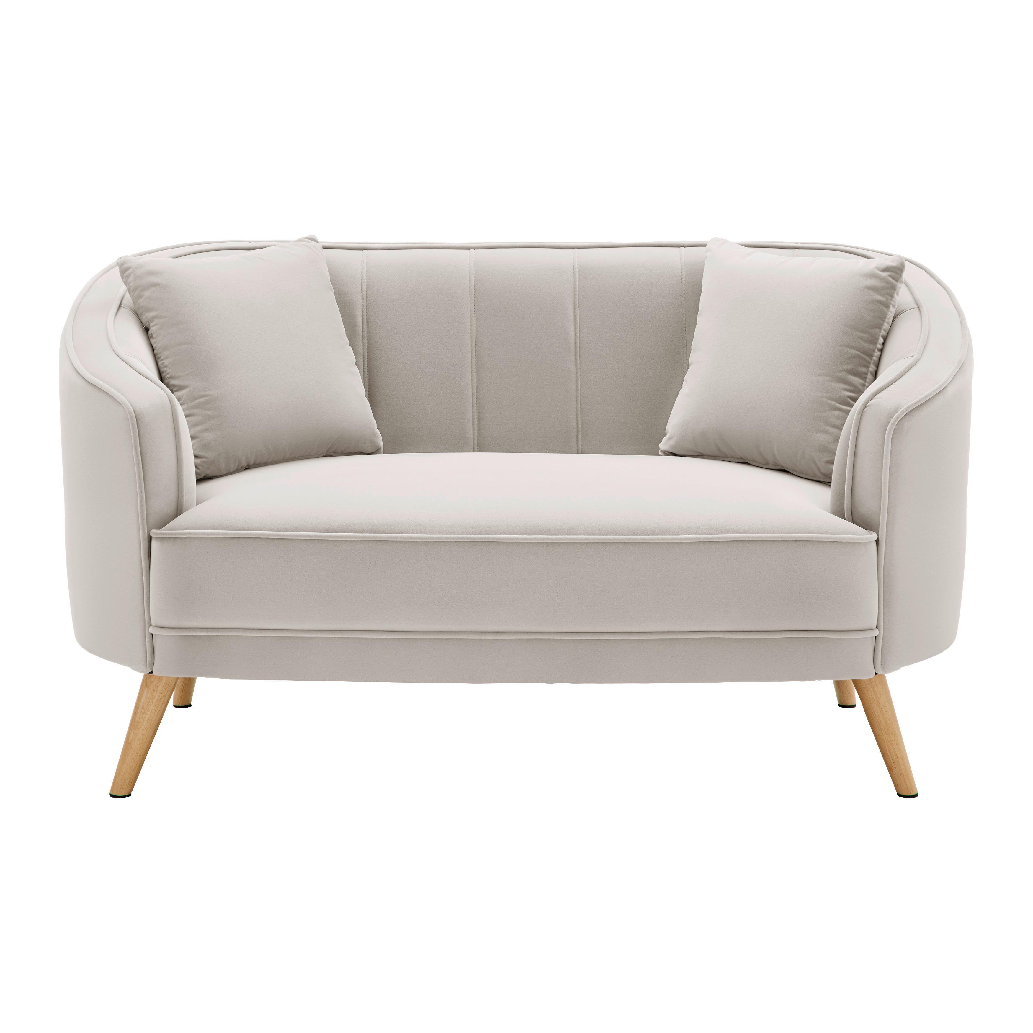 Pohovka HOPE béžová - přírodní barvy/šedobéžová, Moderní, dřevo/textil (141/77/73cm) - Bessagi Home