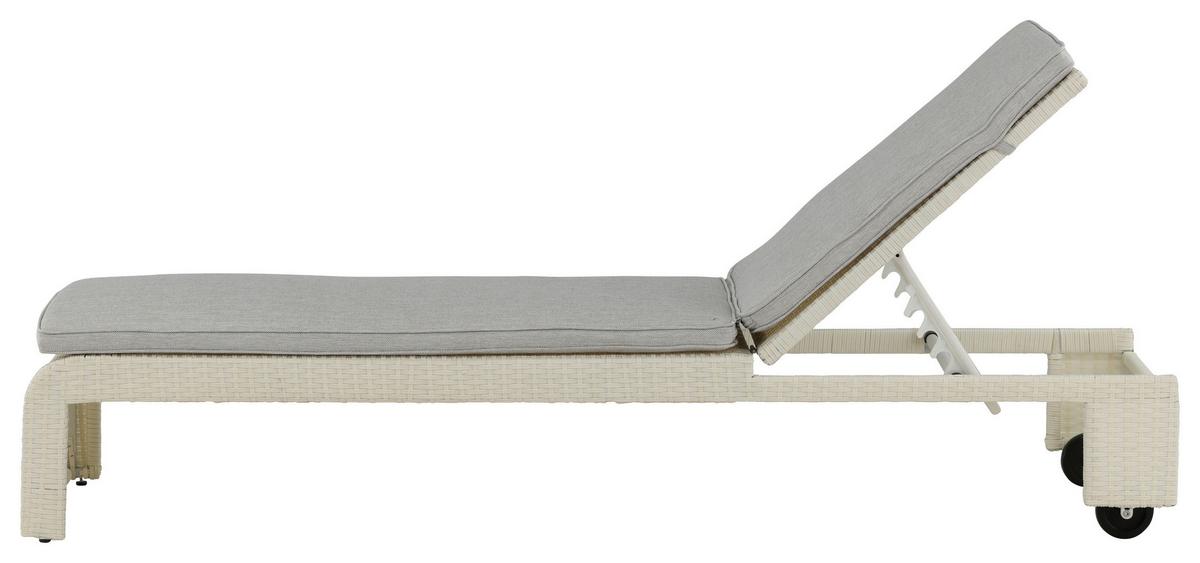 Sonnenliege London Kunststoff verstellbar - Weiß, KONVENTIONELL, Kunststoff (60/32/196cm) - Gardenson